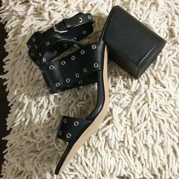 Rebecca Minkoff Black Leather Sandals - Picture 5 of 12